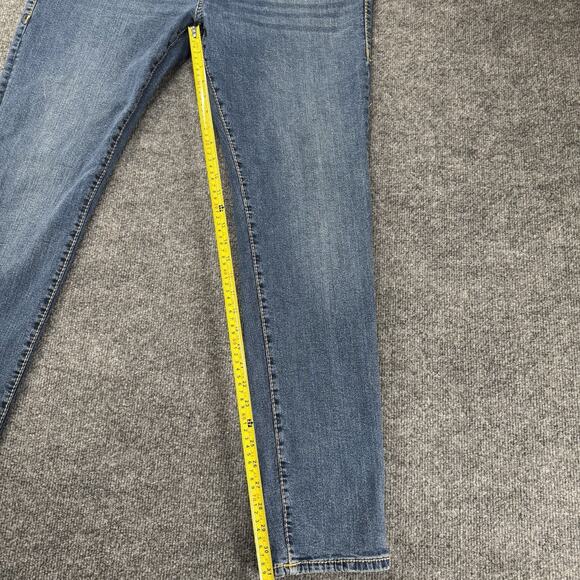 True Religion Jeans Men 40x32 Blue Rocco Relaxed Skinny 5 Pocket Embroidered Y2K - Picture 8 of 8